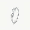 Elegant Infinity Heart & Key Crystal Ring