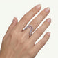 Elegant Pink Stone Pavé Wave Ring for Women