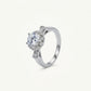 Elegant Round Solitaire Halo Ring with Sparkling Stone Accents for Women