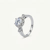 Elegant Round Solitaire Halo Ring with Sparkling Stone Accents for Women