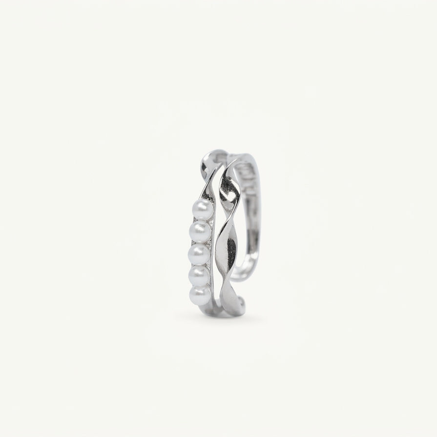 Elegant Pearl Twist Hoop Earrings for Women