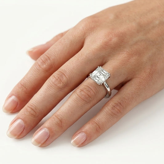 Elegant Cushion-Cut Crystal Solitaire Ring for Women