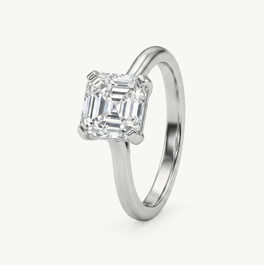 Elegant Cushion-Cut Crystal Solitaire Ring for Women