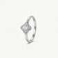 Elegant Round-Cut Solitaire Ring with Sculpted Silver Setting