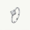 Elegant Round-Cut Solitaire Ring with Sculpted Silver Setting
