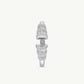 Elegant Silver Open-Ended Ring with Crystal Baguette Detailing