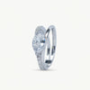 Elegant Marquise-Cut Crystal Ring with Sparkling Halo Accents