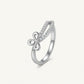 Elegant Silver Bow Ring with Sparkling Stone Accents