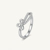 Elegant Silver Bow Ring with Sparkling Stone Accents