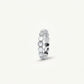 Elegant White Mother of Pearl Style Round Stone Eternity Band Ring for Women