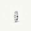 Elegant White Mother of Pearl Style Round Stone Eternity Band Ring for Women