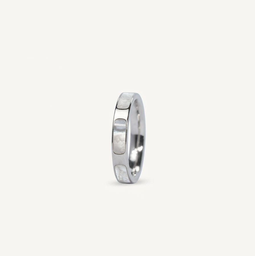 Elegant Mother of Pearl Inlay Band Ring