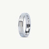 Elegant White Inlay Geometric Band Ring for Women