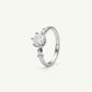 Elegant Silver Solitaire Ring with Round Sparkling Stone