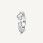 Elegant Mother of Pearl Heart Open Cuff Ring for Women
