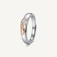 Elegant Two-Tone Sterling Silver Solitaire Ring with Crystal Accent