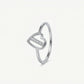 Elegant Silver Heart Ring with Sparkling Bar Detail
