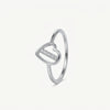Elegant Silver Heart Ring with Sparkling Bar Detail