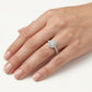Elegant Round Halo Pavé Ring with Brilliant Clear Centre Stone