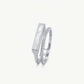 Elegant Mother of Pearl & Crystal Open Double Band Ring for Women