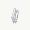 Elegant Mother of Pearl & Crystal Open Double Band Ring for Women