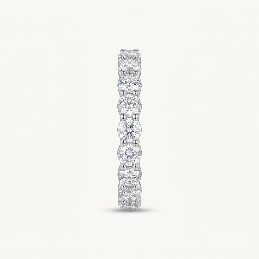 Elegant Round Stone Half Eternity Band Ring for Women