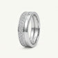 Elegant Silver Pavé Textured Band Ring