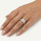 Elegant Silver Pavé Textured Band Ring