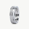 Elegant Silver Pavé Textured Band Ring