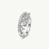 Elegant Intricate Silver-Tone Filigree Ring with Sparkling Stone Details