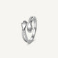 Elegant Silver Helping Hands Open Ring with Sparkling Stones