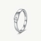 Elegant Heart Accent Ring with Polished Silver-Tone Band