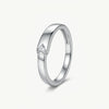 Elegant Heart Accent Ring with Polished Silver-Tone Band