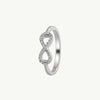 Elegant Infinity Heart Pavé Ring with Sparkling Clear Stones