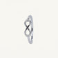 Elegant Infinity Knot Crystal Ring with Sparkling Accents