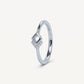 Elegant Silver Geometric Openwork Ring with Sparkling Detail