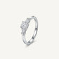 Elegant Silver Solitaire Ring with Radiant Crystal Centre Stone
