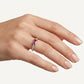 Elegant Pink Emerald-Cut Gemstone Silver Ring with Crystal Accent