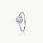 Elegant Round-Cut Halo Ring with Sparkling Crystal Accents