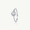 Elegant Round-Cut Halo Ring with Sparkling Crystal Accents