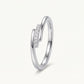 Elegant Silver Split Band Pave Ring with Sparkling Stones