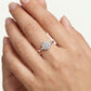 Elegant Flower Crystal Silver Ring with Sparkling Petal Design