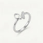 Elegant Silver Bow Pave Ring with Sparkling Detailing