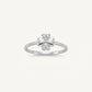 Elegant Silver Floral Heart Ring with Sparkling Crystal Accents