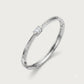 Elegant Silver Oval-Cut Stone Bracelet