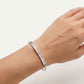 Baguette Crystal Tennis Bangle Bracelet for Women – Elegant Silver Tone Design