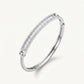 Baguette Crystal Tennis Bangle Bracelet for Women – Elegant Silver Tone Design