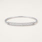 Baguette Crystal Tennis Bangle Bracelet for Women – Elegant Silver Tone Design