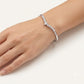 Emerald Green & Clear Stone V-Shaped Statement Bracelet – Silver Finish