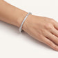 Elegant Green Stone Pavé Open Cuff Bracelet for Women